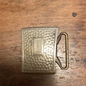 Vintage MACO ARCO Art Deco Silverplate Belt Buckle Monogram 'H’